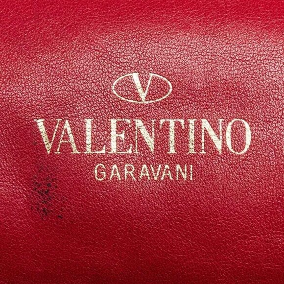 Valentino Red Leather Rockstud Trapeze Small Tote Bag - Picture 9 of 11